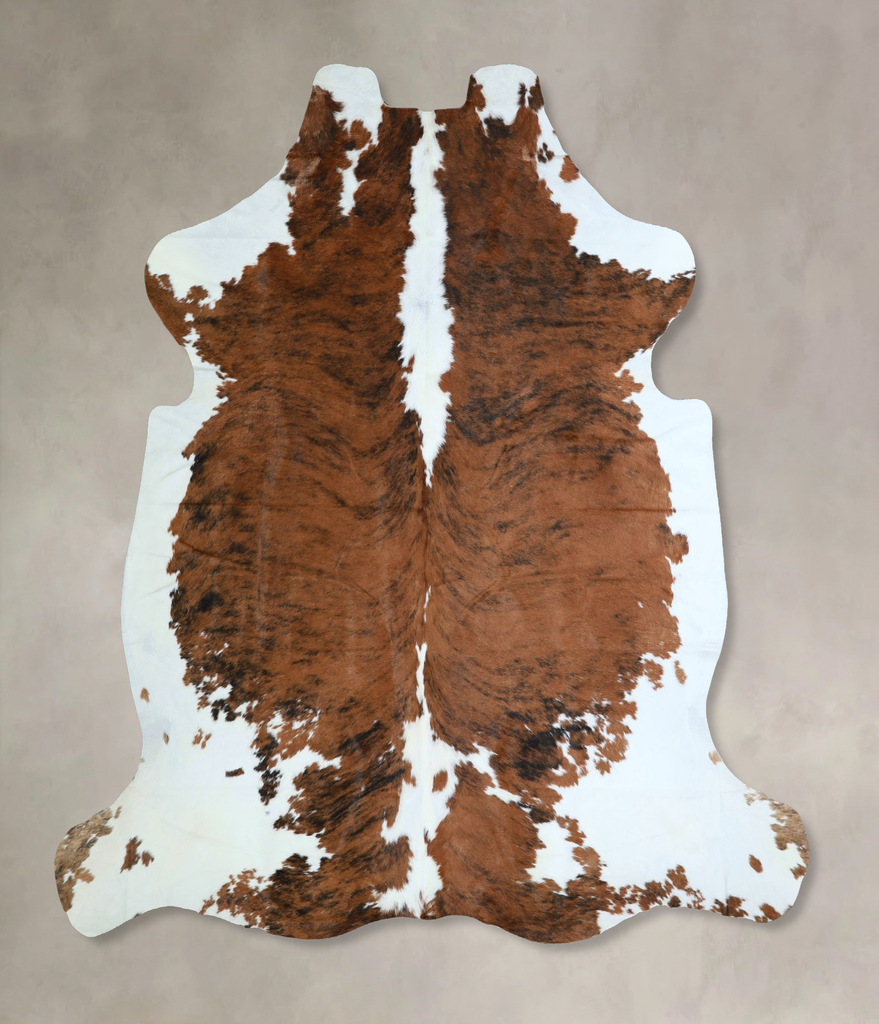 Tricolor X-Large European Cowhide Rug 6'10"H x 6'9"W #A41221 by Hudson Hides