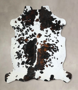 Tricolor X-Large European Cowhide Rug 7'2"H x 6'9"W #A41222 by Hudson Hides