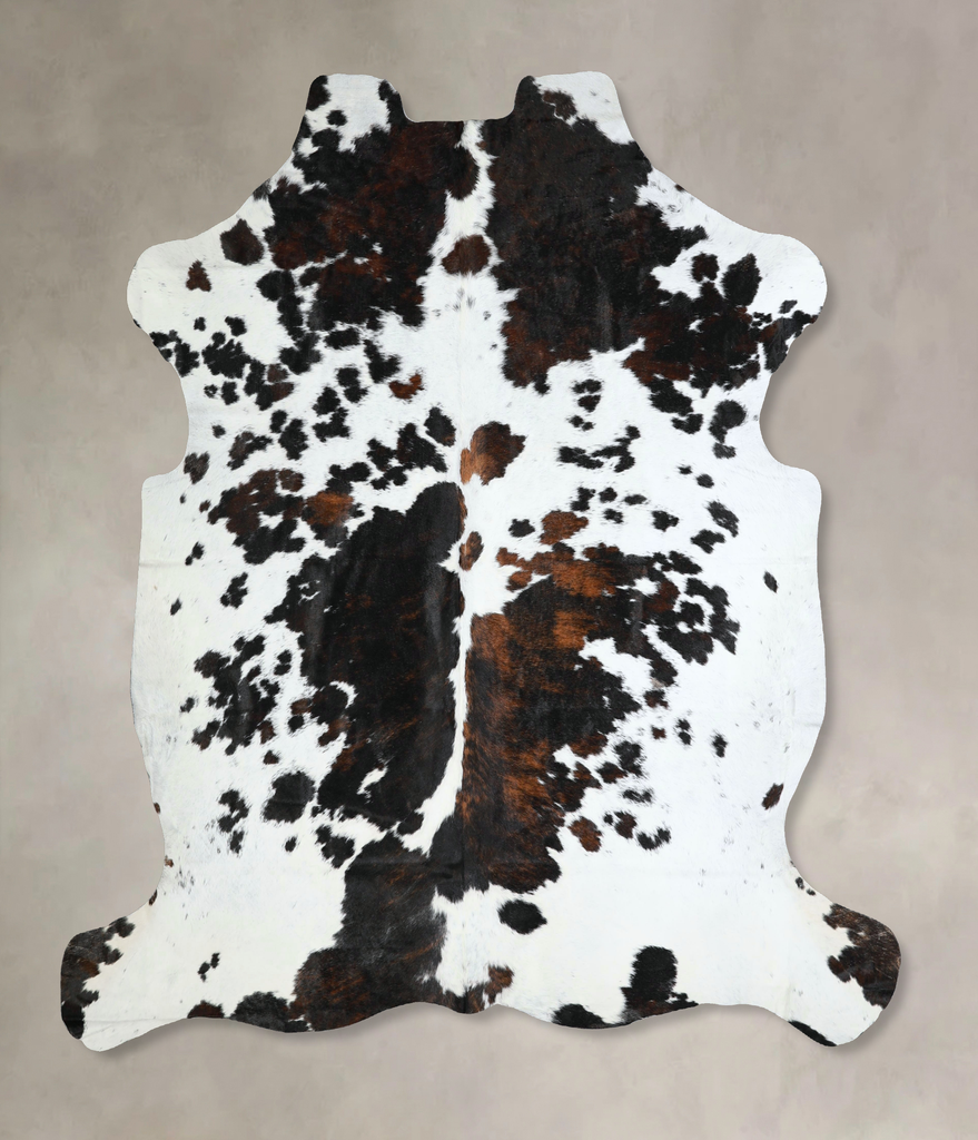 Tricolor X-Large European Cowhide Rug 7'2"H x 6'9"W #A41222 by Hudson Hides