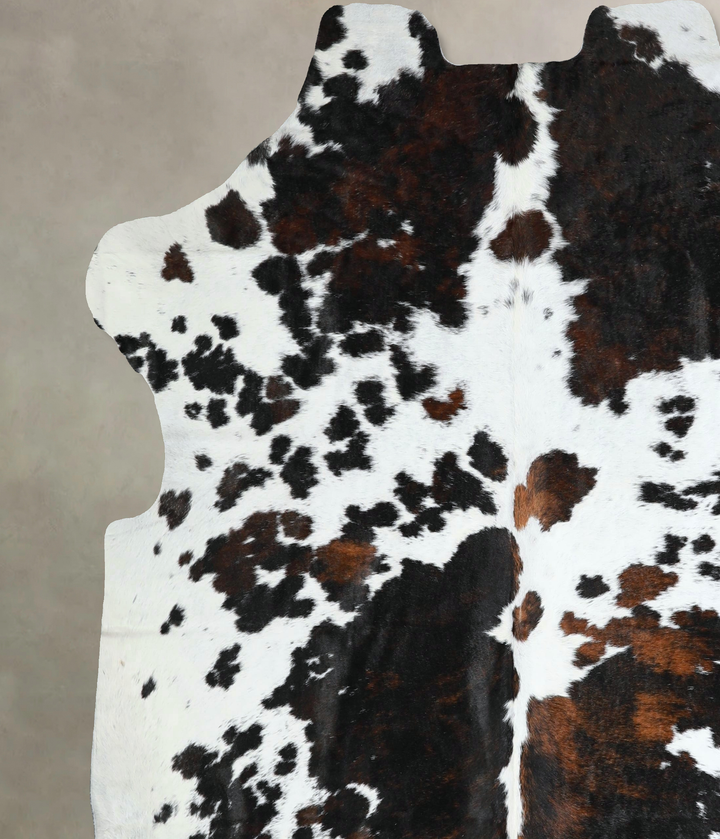 Tricolor X-Large European Cowhide Rug 7'2"H x 6'9"W #A41222 by Hudson Hides