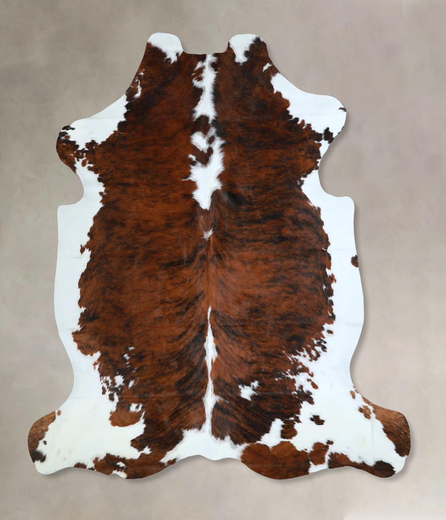 Tricolor X-Large European Cowhide Rug 6'10"H x 6'5"W #A41223 by Hudson Hides
