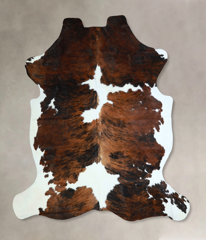 Tricolor X-Large European Cowhide Rug 7'2"H x 6'6"W #A41224 by Hudson Hides