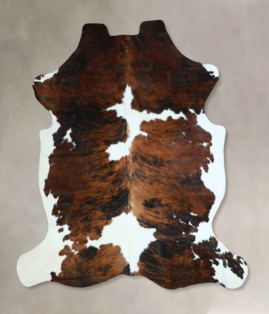 Tricolor X-Large European Cowhide Rug 7'2"H x 6'6"W #A41224 by Hudson Hides