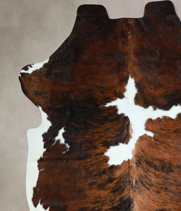 Tricolor X-Large European Cowhide Rug 7'2"H x 6'6"W #A41224 by Hudson Hides