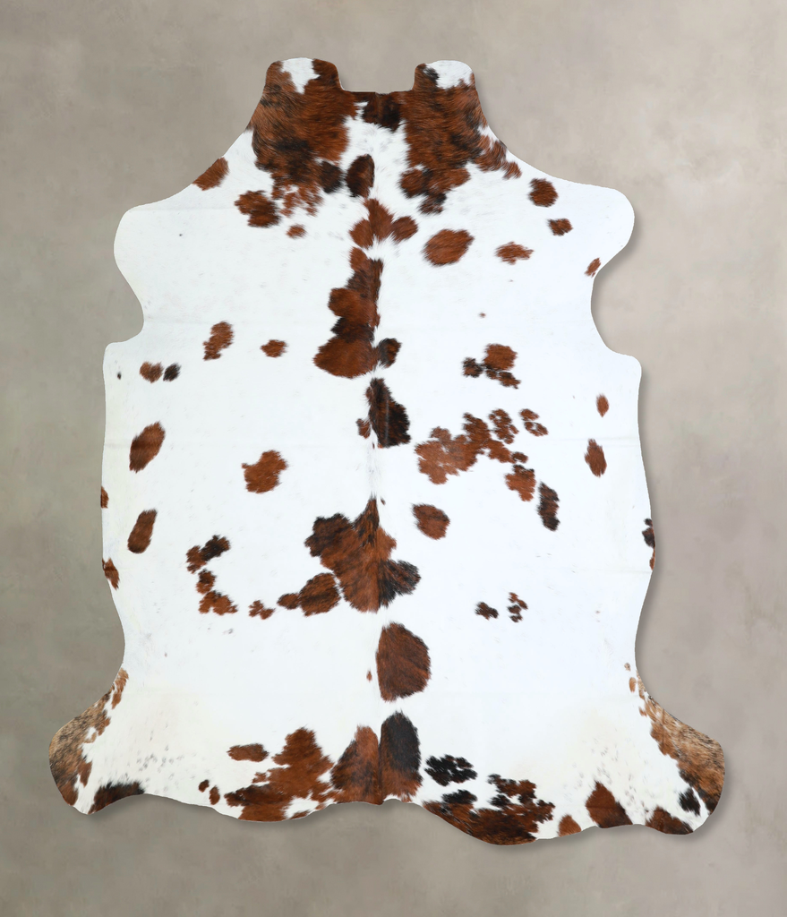 Tricolor X-Large European Cowhide Rug 7'2"H x 6'7"W #A41225 by Hudson Hides