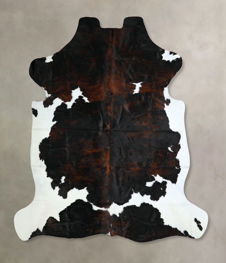Tricolor X-Large European Cowhide Rug 7'2"H x 6'11"W #A41226 by Hudson Hides