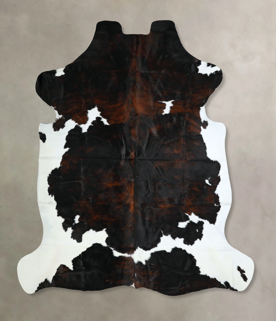 Tricolor X-Large European Cowhide Rug 7'2"H x 6'11"W #A41226 by Hudson Hides