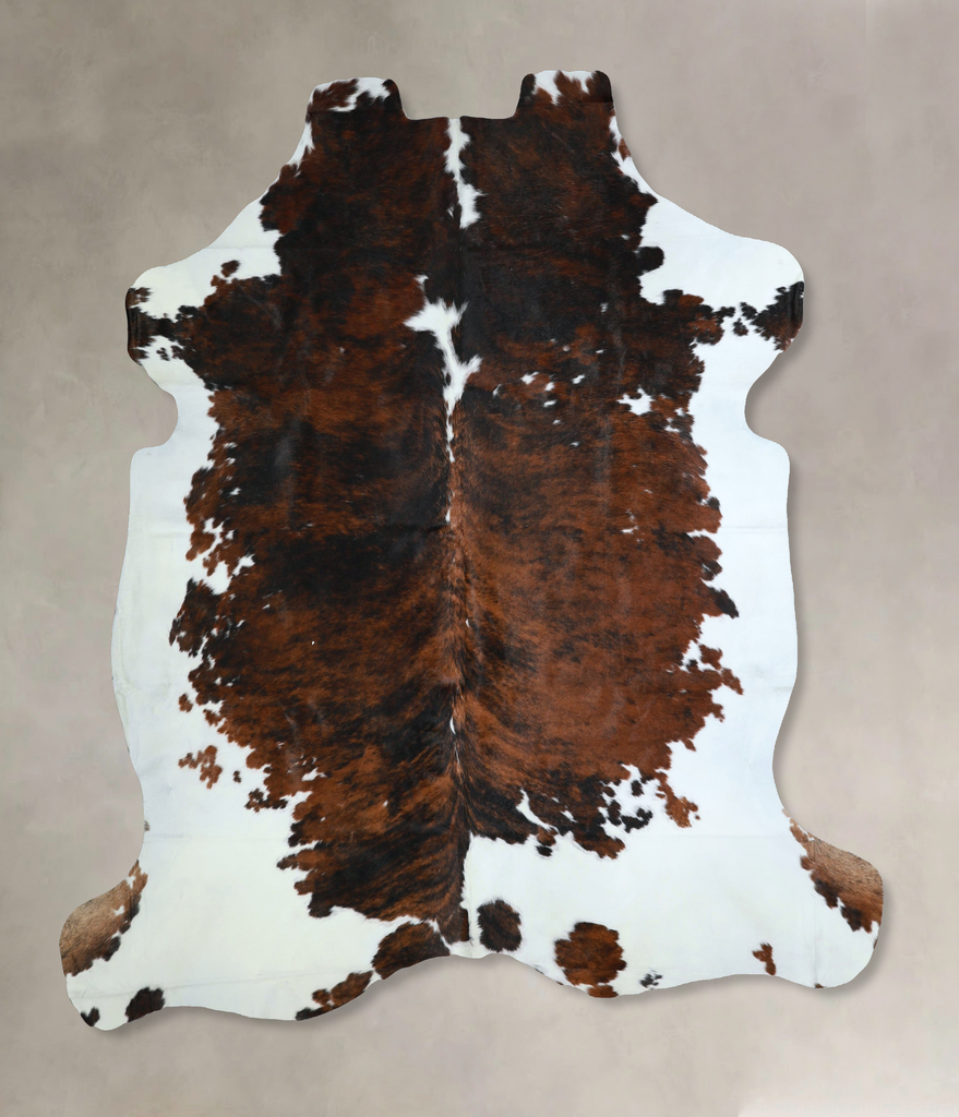 Tricolor X-Large European Cowhide Rug 7'3"H x 6'9"W #A41227 by Hudson Hides