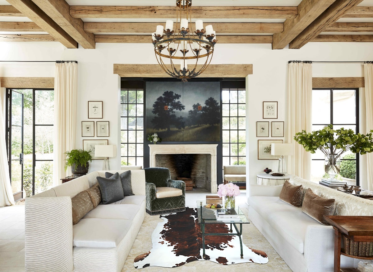 Tricolor X-Large European Cowhide Rug 7'3"H x 6'9"W #A41227 by Hudson Hides