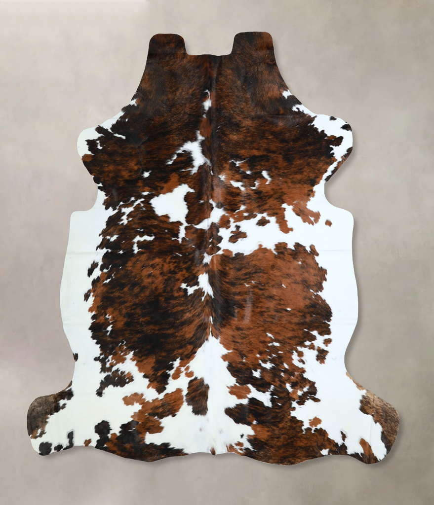 Tricolor X-Large European Cowhide Rug 7'0"H x 6'8"W #A41229 by Hudson Hides