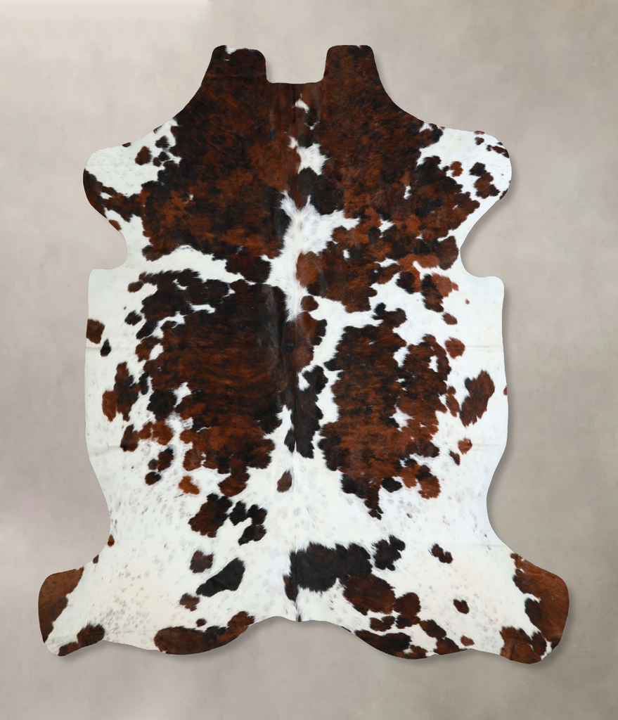 Tricolor X-Large European Cowhide Rug 7'0"H x 7'1"W #A41230 by Hudson Hides