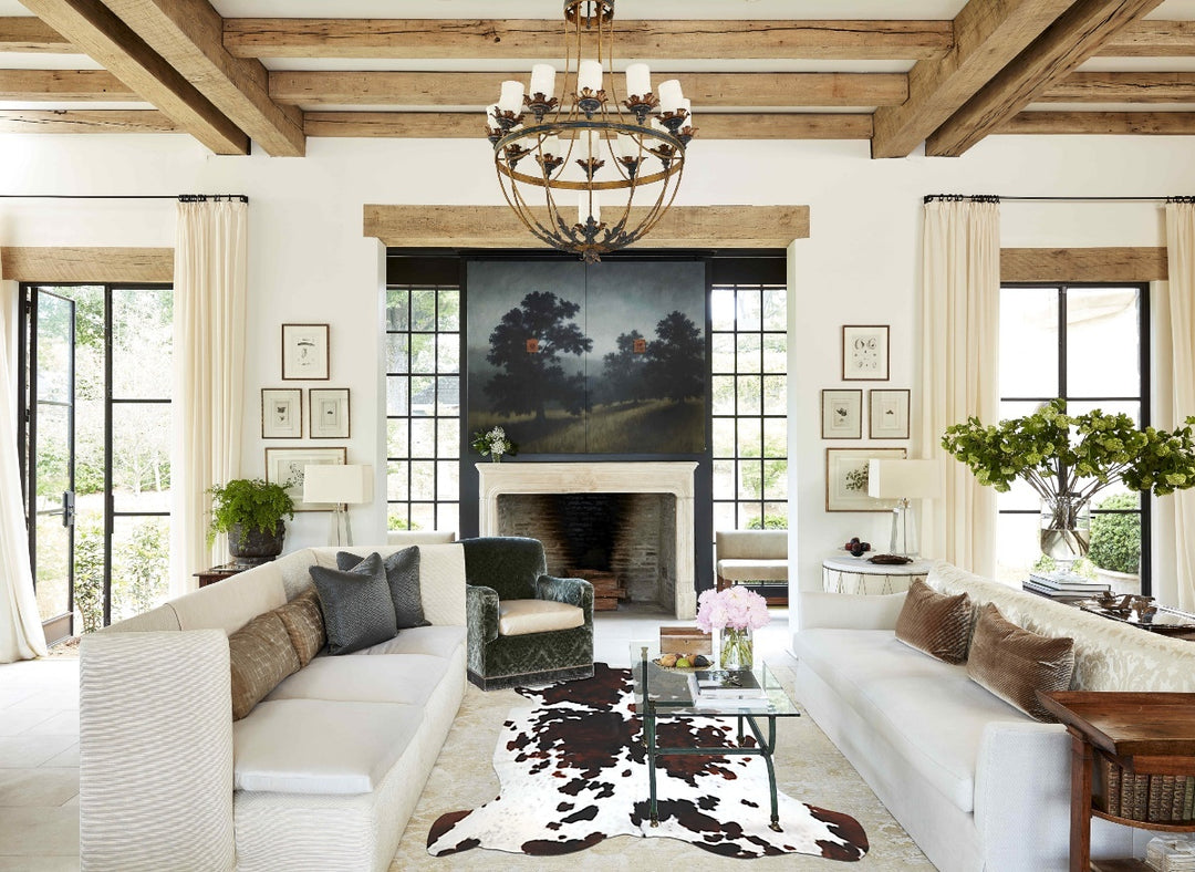 Tricolor X-Large European Cowhide Rug 7'0"H x 7'1"W #A41230 by Hudson 