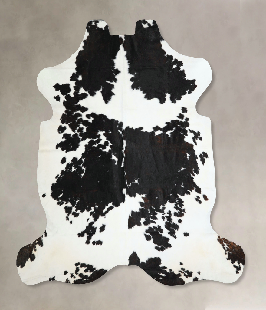 Black and White X-Large Brazilian Cowhide Rug 6'9"H x 6'7"W #A41235 by Hudson Hides