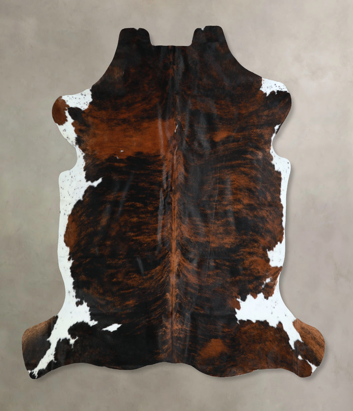 Tricolor X-Large European Cowhide Rug 6'5"H x 6'8"W #A41238 by Hudson Hides