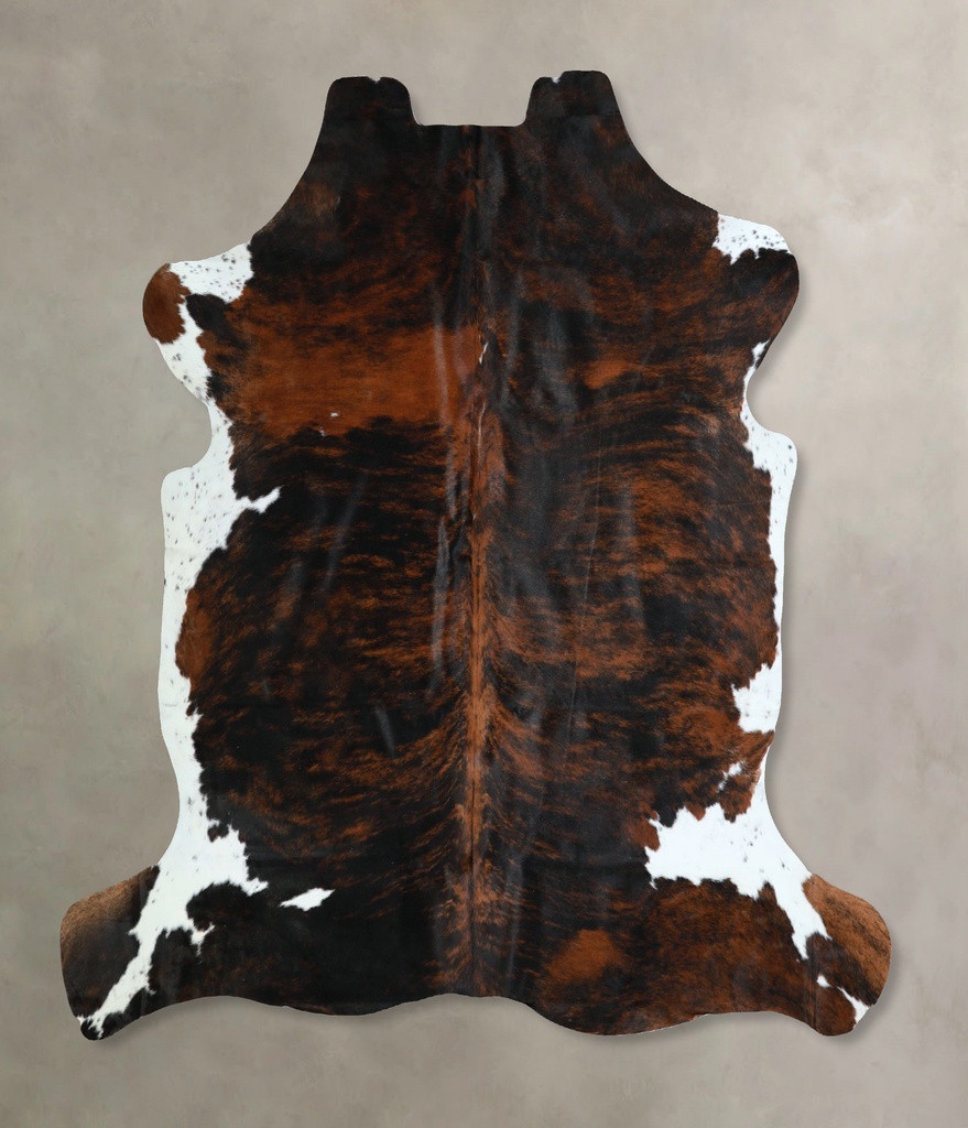 Tricolor X-Large European Cowhide Rug 6'5"H x 6'8"W #A41238 by Hudson Hides