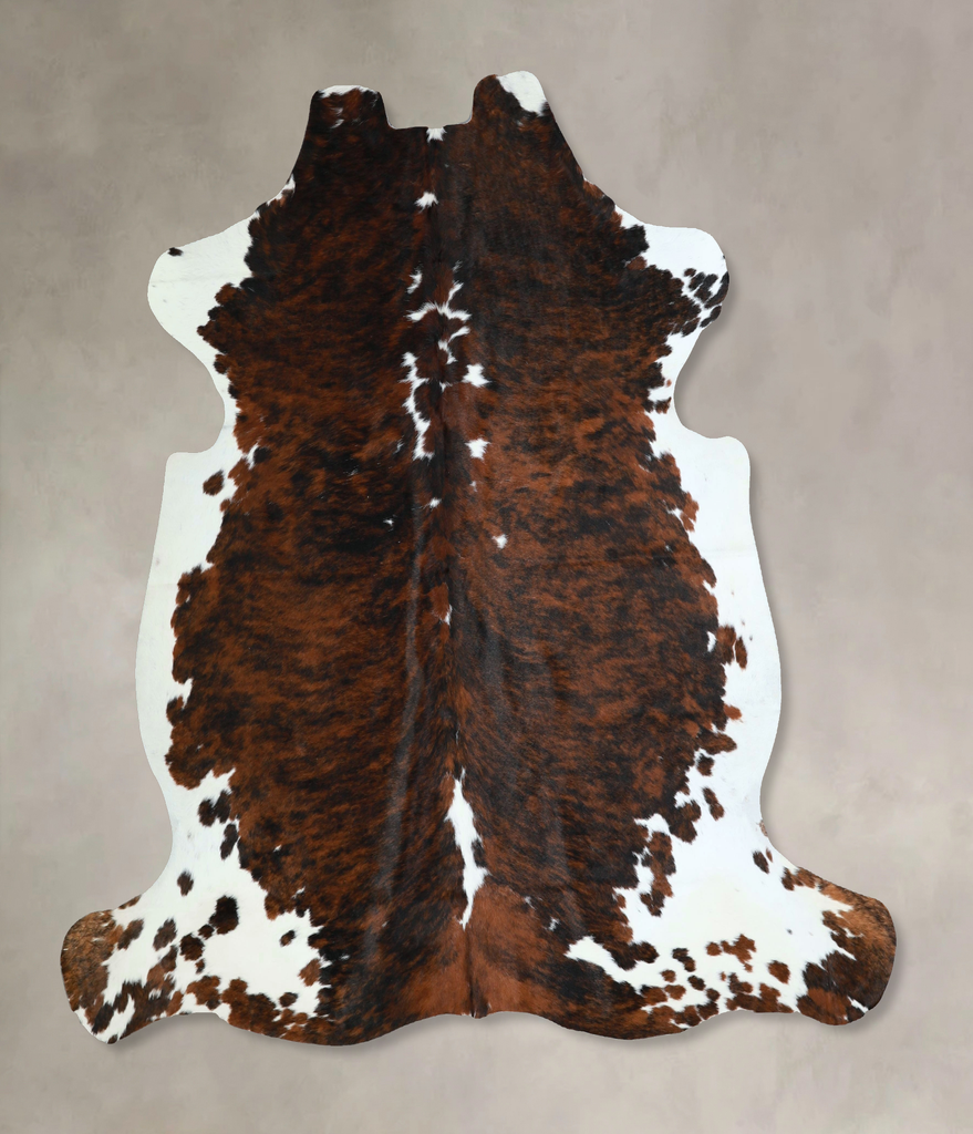Tricolor X-Large European Cowhide Rug 6'5"H x 6'4"W #A41239 by Hudson Hides
