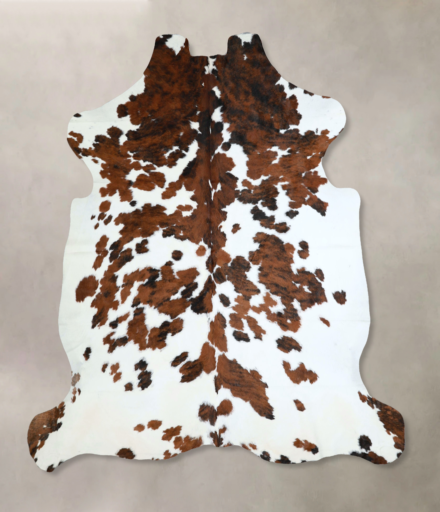 Tricolor X-Large European Cowhide Rug 7'5"H x 6'6"W #A41241 by Hudson Hides