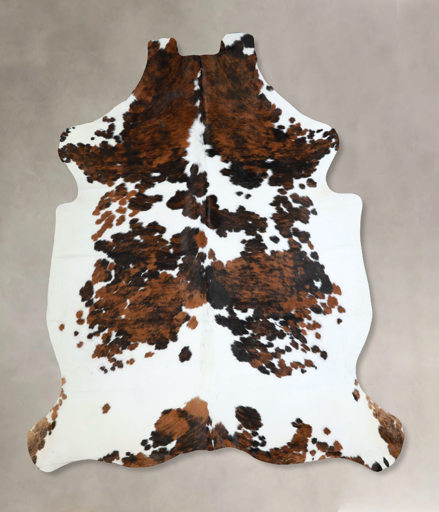 Tricolor X-Large European Cowhide Rug 7'4"H x 6'7"W #A41243 by Hudson Hides