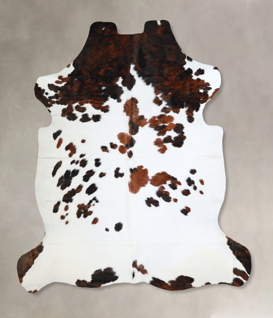 Tricolor X-Large European Cowhide Rug 6'11"H x 6'7"W #A41252 by Hudson Hides