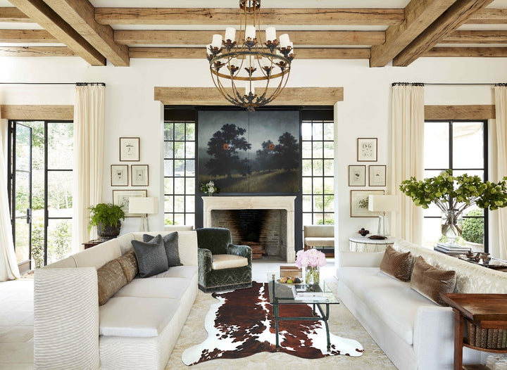 Tricolor X-Large European Cowhide Rug 7'5"H x 6'7"W #A41253 by Hudson Hides