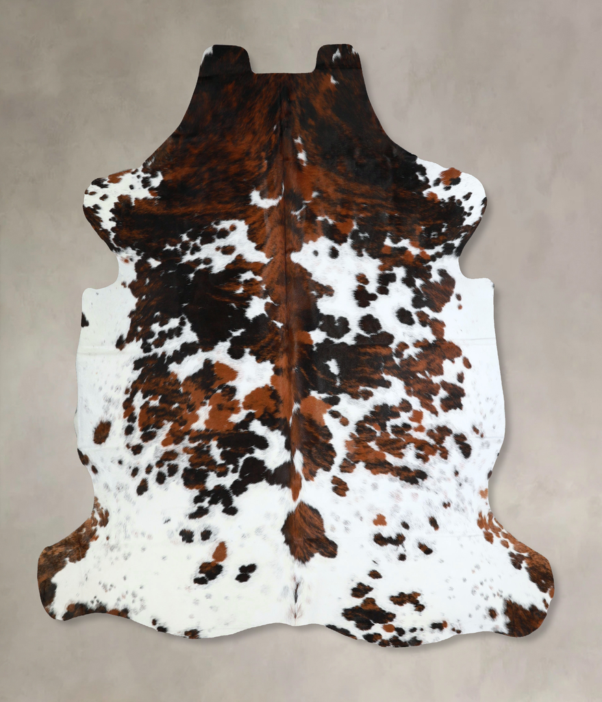 Tricolor X-Large European Cowhide Rug 7'0"H x 6'11"W #A41255 by Hudson Hides
