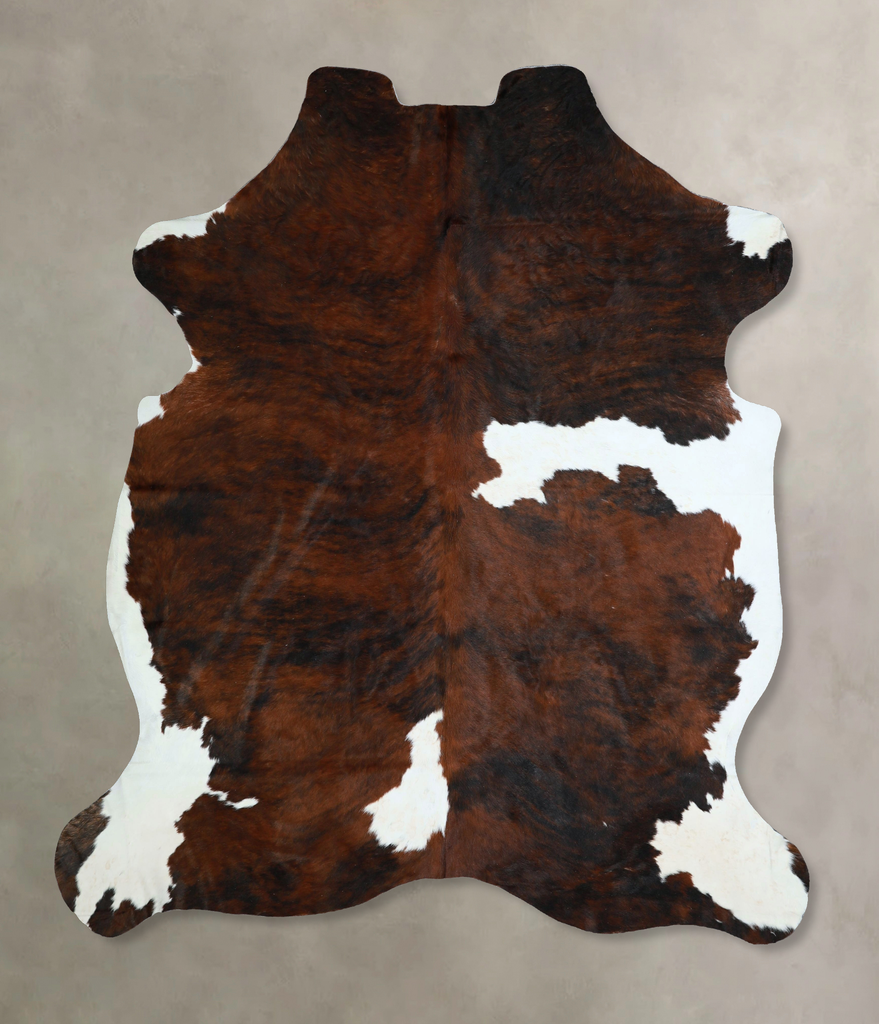 Tricolor X-Large European Cowhide Rug 7'3"H x 6'1"W #A41262 by Hudson Hides