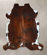 Tricolor X-Large European Cowhide Rug 7'2"H x 6'9"W #A41263 by Hudson Hides