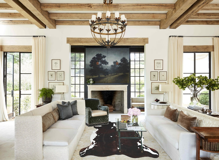 Tricolor X-Large European Cowhide Rug 7'0"H x 6'5"W #A41264 by Hudson Hides