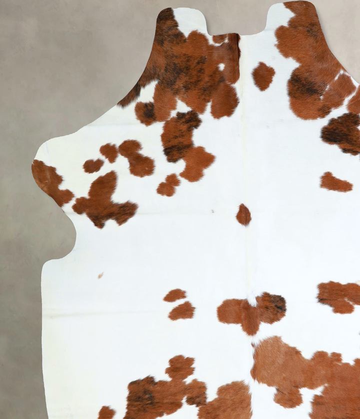 Brown and White XX-Large Brazilian Cowhide Rug 7'8"H x 6'9"W #A41267 by Hudson Hides