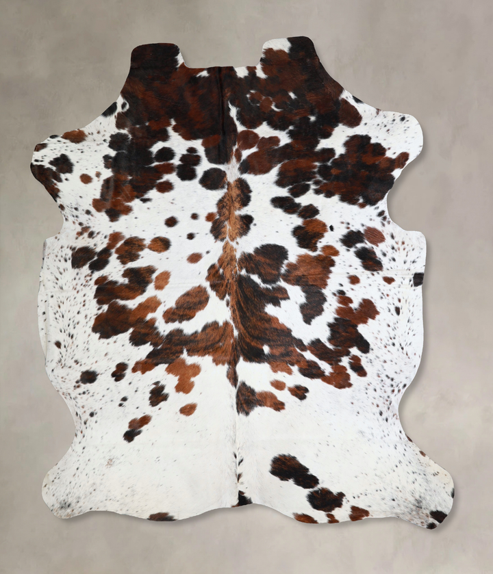 Tricolor X-Large European Cowhide Rug 7'5"H x 6'3"W #A41270 by Hudson Hides