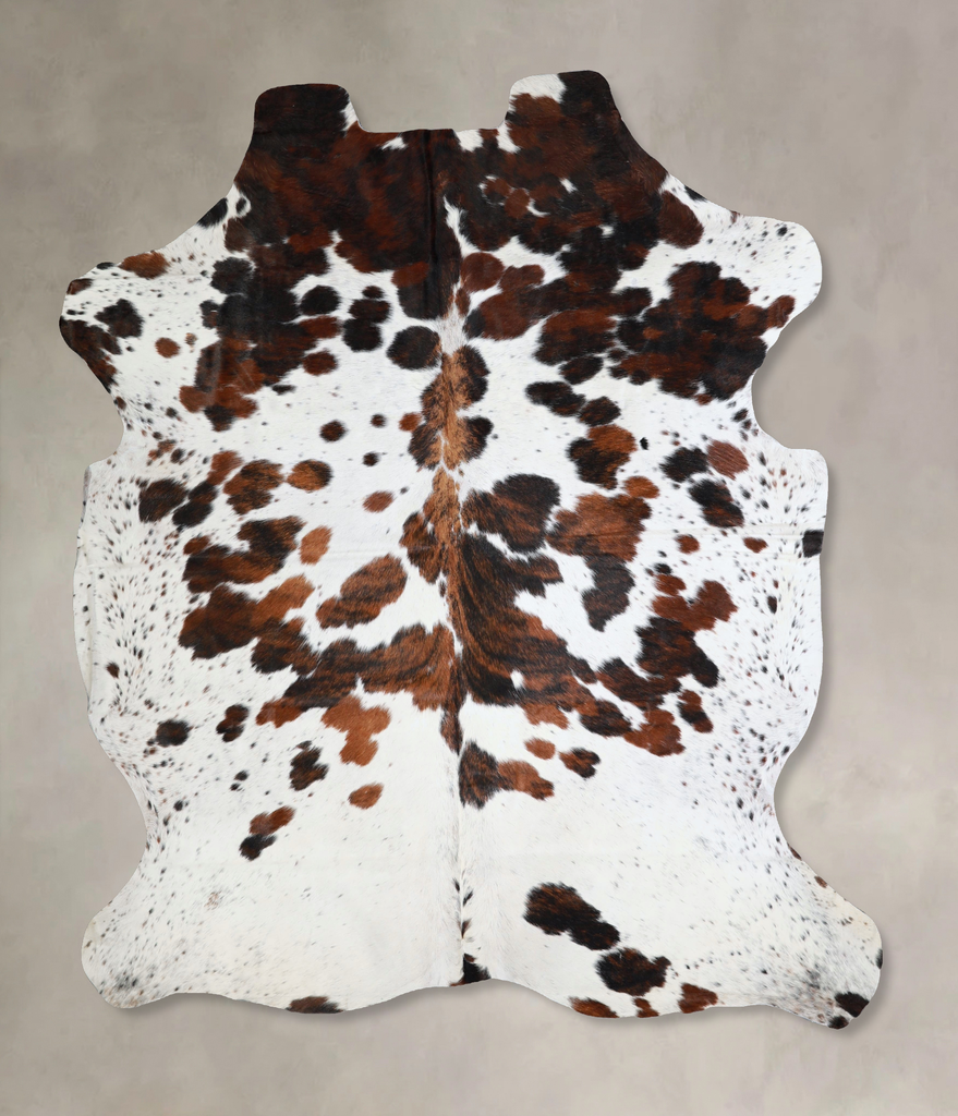 Tricolor X-Large European Cowhide Rug 7'5"H x 6'3"W #A41270 by Hudson Hides