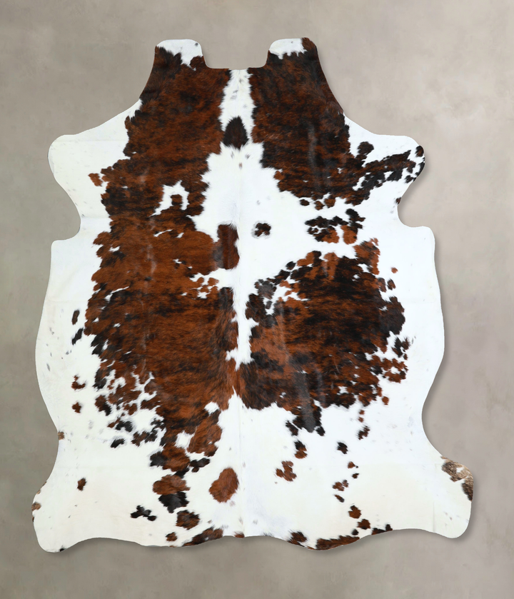 Tricolor X-Large European Cowhide Rug 7'0"H x 6'4"W #A41271 by Hudson Hides