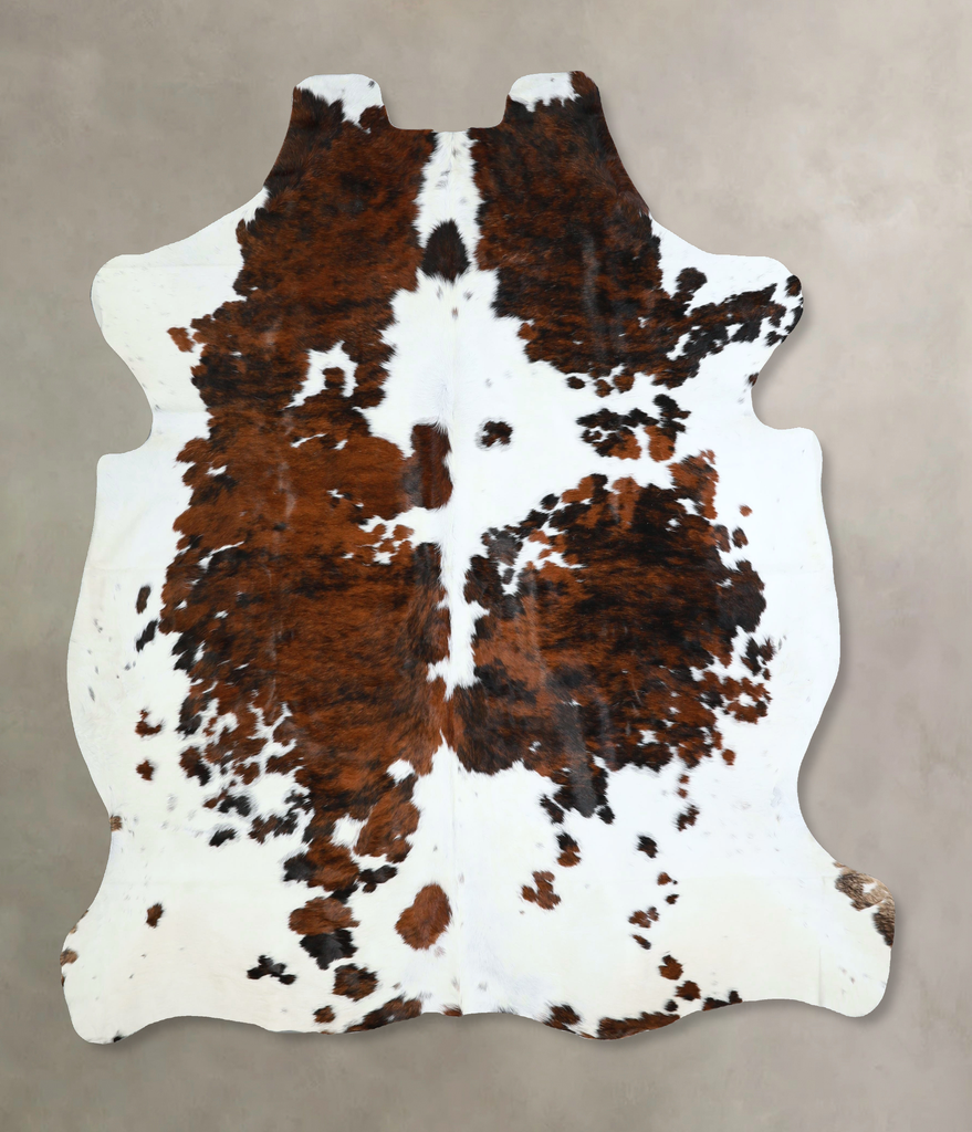 Tricolor X-Large European Cowhide Rug 7'0"H x 6'4"W #A41271 by Hudson Hides
