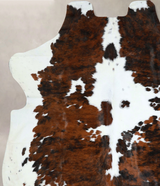Tricolor X-Large European Cowhide Rug 7'0"H x 6'4"W #A41271 by Hudson Hides