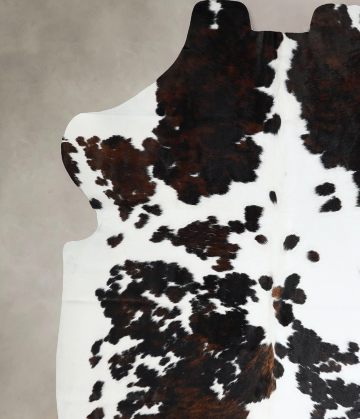 Tricolor X-Large European Cowhide Rug 7'0"H x 6'7"W #A41272 by Hudson Hides