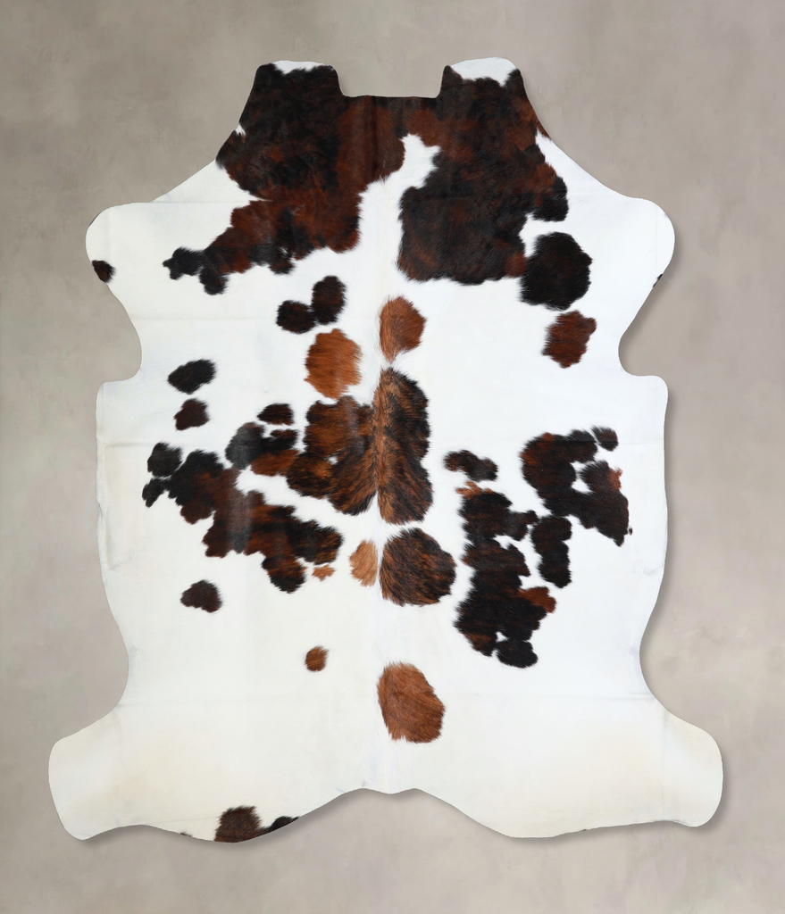 Tricolor X-Large European Cowhide Rug 7'2"H x 6'7"W #A41274 by Hudson Hides