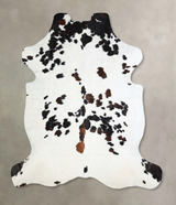 Tricolor X-Large European Cowhide Rug 7'1"H x 6'4"W #A41276 by Hudson Hides