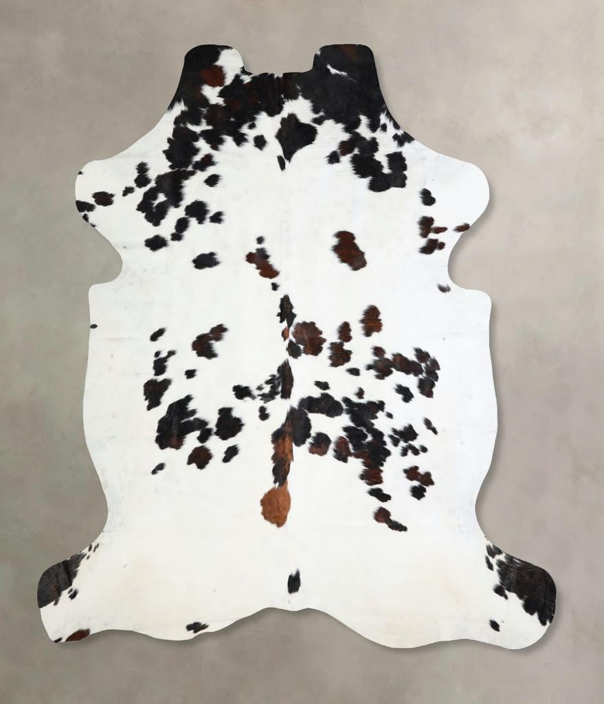 Tricolor X-Large European Cowhide Rug 7'1"H x 6'4"W #A41276 by Hudson Hides