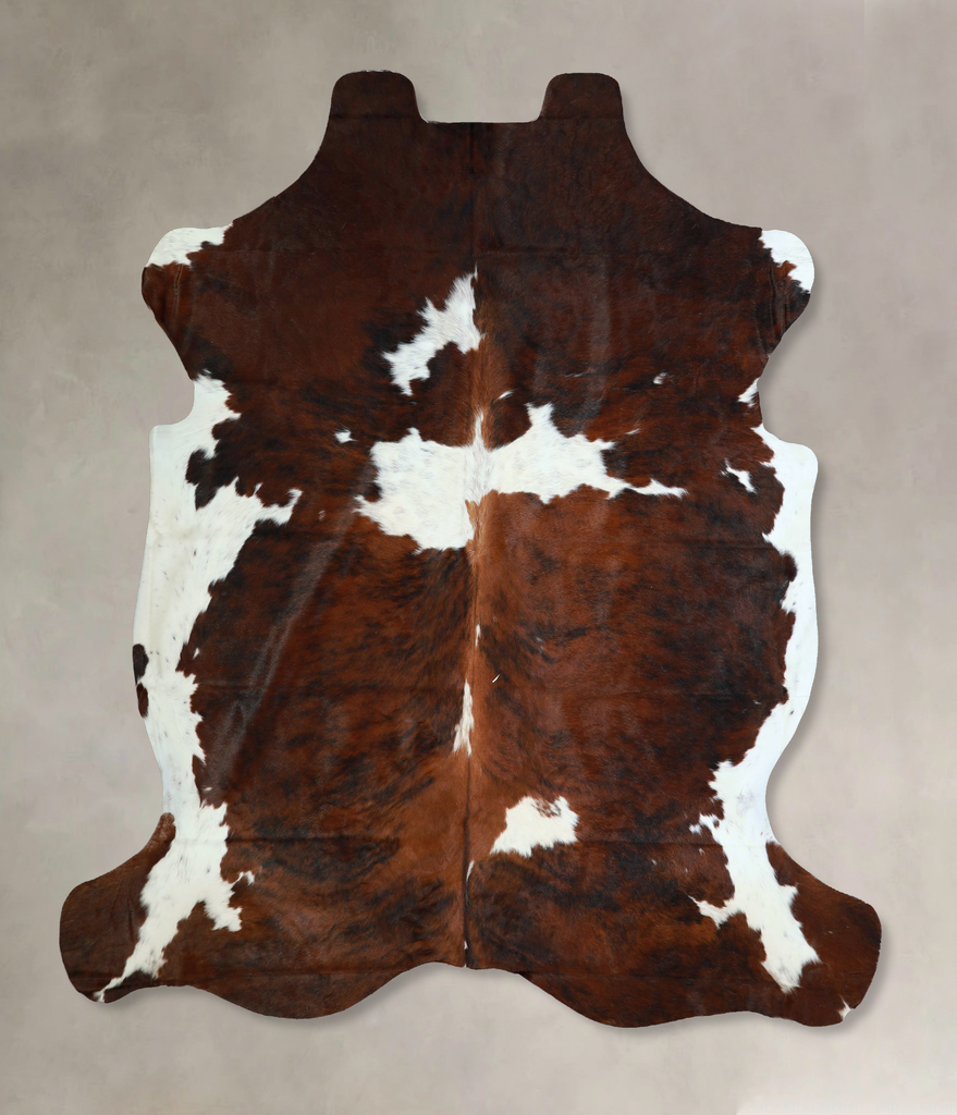 Tricolor X-Large European Cowhide Rug 7'2"H x 6'11"W #A41278 by Hudson Hides