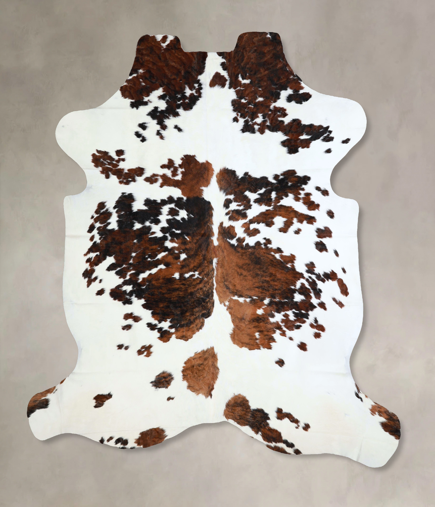 Tricolor X-Large European Cowhide Rug 7'4"H x 6'6"W #A41280 by Hudson Hides