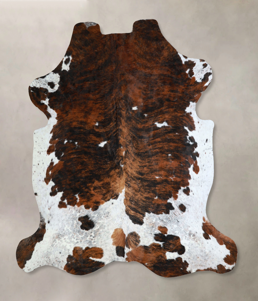 Tricolor X-Large European Cowhide Rug 7'2"H x 6'7"W #A41282 by Hudson Hides