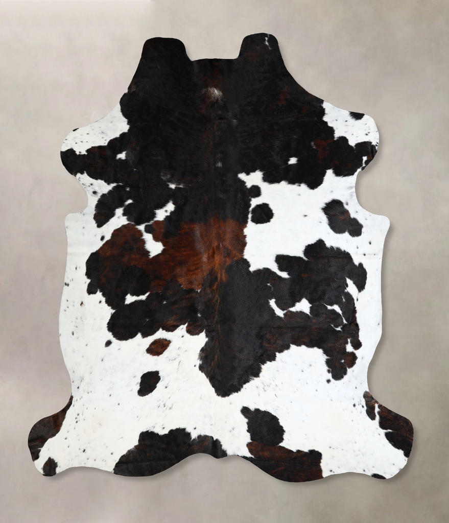 Tricolor X-Large European Cowhide Rug 7'2"H x 6'8"W #A41283 by Hudson Hides
