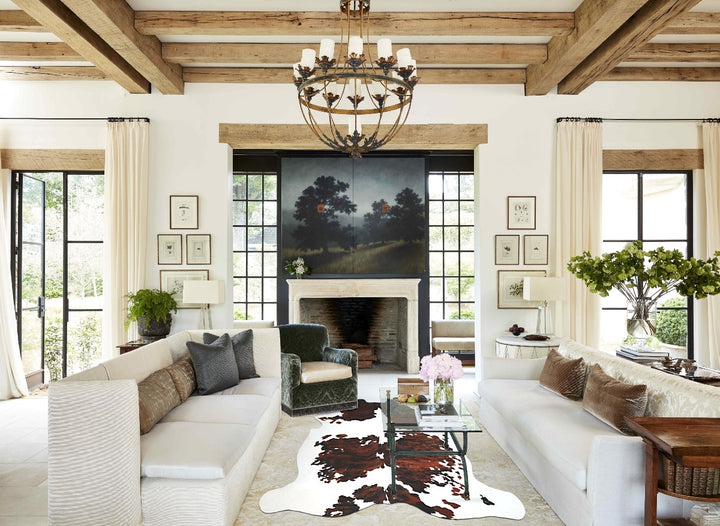 Tricolor X-Large European Cowhide Rug 7'2"H x 6'8"W #A41284 by Hudson Hides