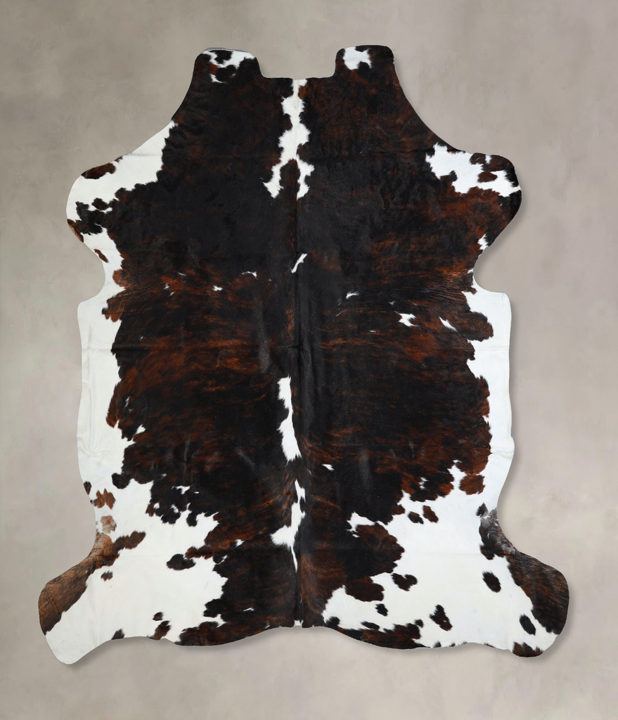 Tricolor X-Large European Cowhide Rug 7'0"H x 6'8"W #A41290 by Hudson Hides