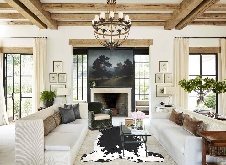 Black and White X-Large Brazilian Cowhide Rug 6'5"H x 6'10"W #A41291 by Hudson Hides