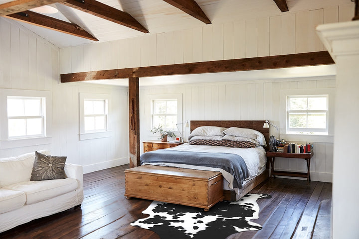 Black and White X-Large Brazilian Cowhide Rug 6'5"H x 6'5"W #A41292 by Hudson Hides