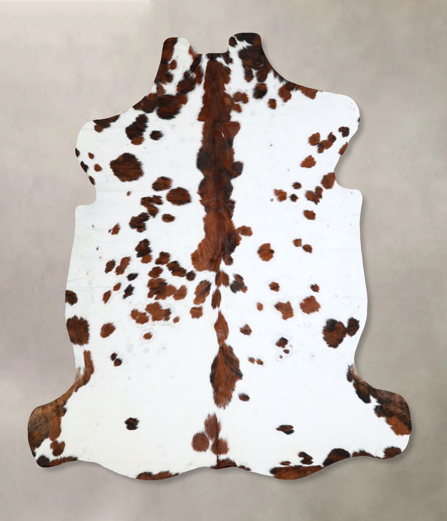 Tricolor X-Large European Cowhide Rug 7'1"H x 6'11"W #A41296 by Hudson Hides