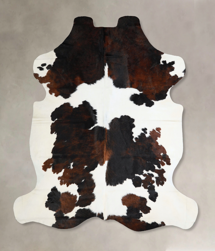 Tricolor X-Large European Cowhide Rug 7'2"H x 6'5"W #A41297 by Hudson Hides