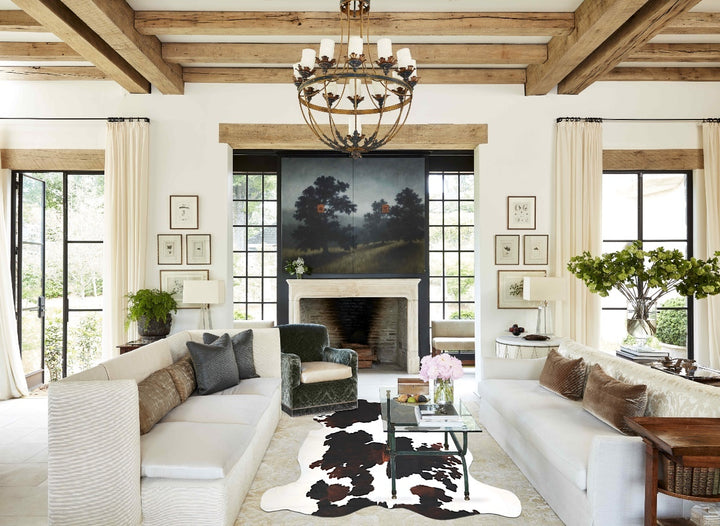 Tricolor X-Large European Cowhide Rug 7'2"H x 6'5"W #A41297 by Hudson Hides