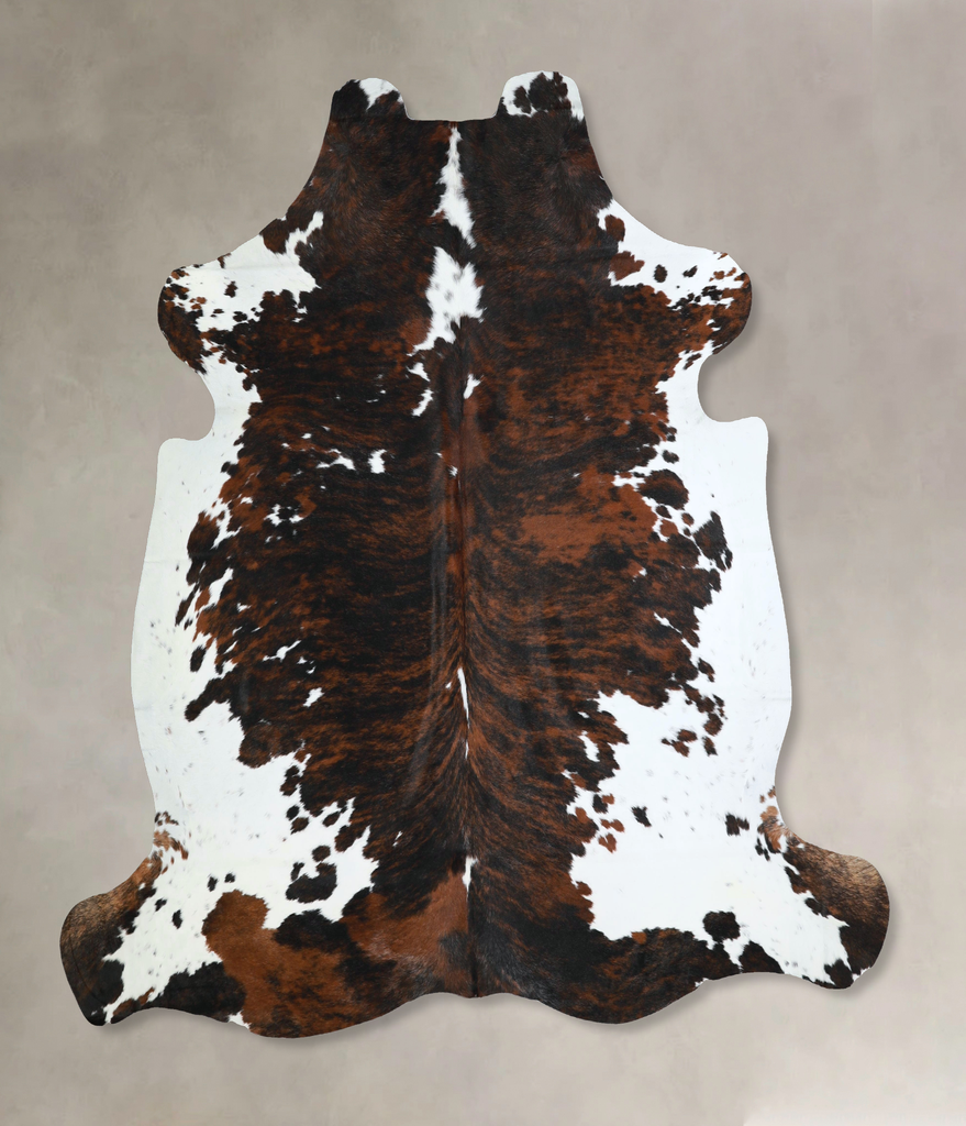 Tricolor X-Large European Cowhide Rug 7'1"H x 7'0"W #A41298 by Hudson Hides
